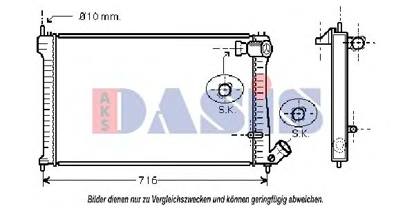 AKS DASIS 160350N Радиатор охлаждения двигателя для CITROËN XM (Y4)