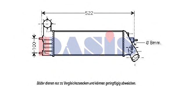 AKS DASIS 167002N Интеркулер для FIAT