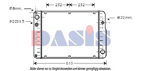 AKS DASIS 170120N Радиатор охлаждения двигателя AKS DASIS для PORSCHE
