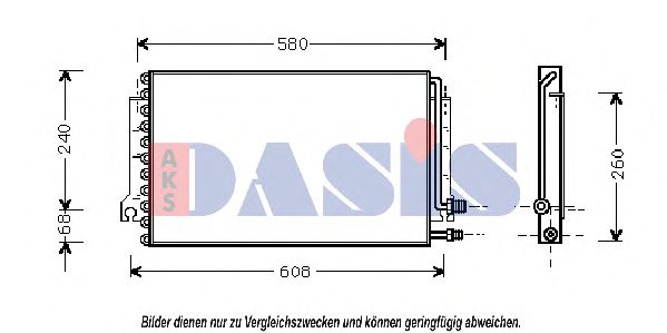 AKS DASIS 172002N Радиатор кондиционера для PORSCHE