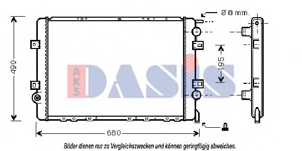 AKS DASIS 181780N Радиатор охлаждения двигателя AKS DASIS для RENAULT TRUCKS