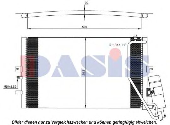 AKS DASIS 192003N Радиатор кондиционера для SAAB