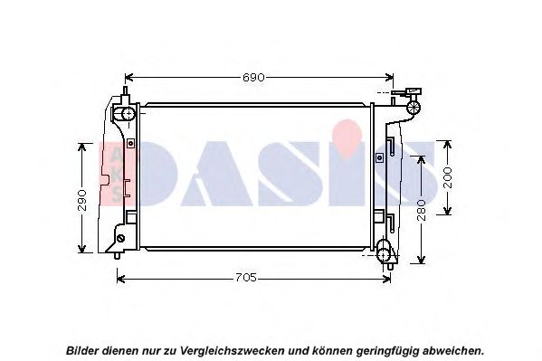 AKS DASIS 210228N Радиатор охлаждения двигателя для TOYOTA COROLLA VERSO
