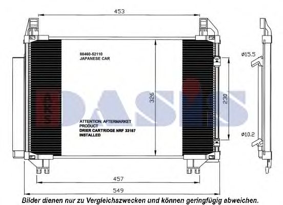 AKS DASIS 212054N Радиатор кондиционера для TOYOTA YARIS