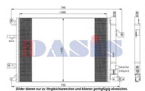 AKS DASIS 222000N Радиатор кондиционера для VOLVO XC70