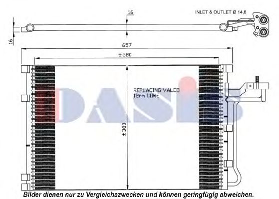 AKS DASIS 222003N Радиатор кондиционера для VOLVO C30