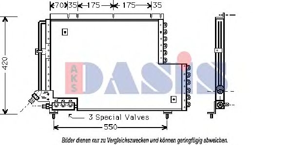 AKS DASIS 222120N Радиатор кондиционера для VOLVO 940 2 универсал (945)