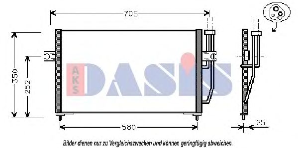 AKS DASIS 222150N Радиатор кондиционера для VOLVO