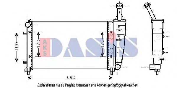 AKS DASIS 300005N Радиатор охлаждения двигателя для FIAT IDEA