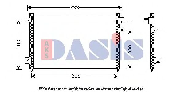 AKS DASIS 372001N Радиатор кондиционера для JAGUAR