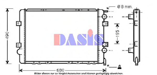 AKS DASIS 390001N Радиатор охлаждения двигателя AKS DASIS для RENAULT TRUCKS