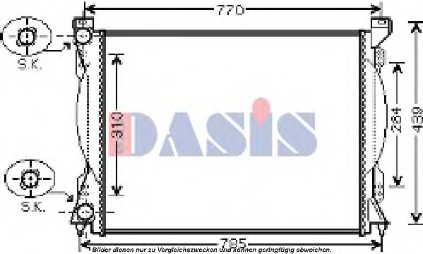 AKS DASIS 480049N Радиатор охлаждения двигателя для AUDI A6 (4F2, C6)