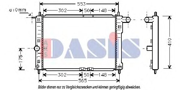AKS DASIS 510005N Радиатор охлаждения двигателя для DAEWOO
