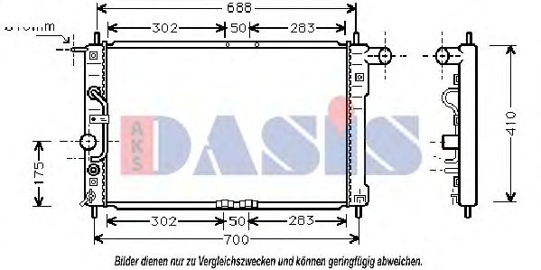 AKS DASIS 510006N Радиатор охлаждения двигателя AKS DASIS для DAEWOO