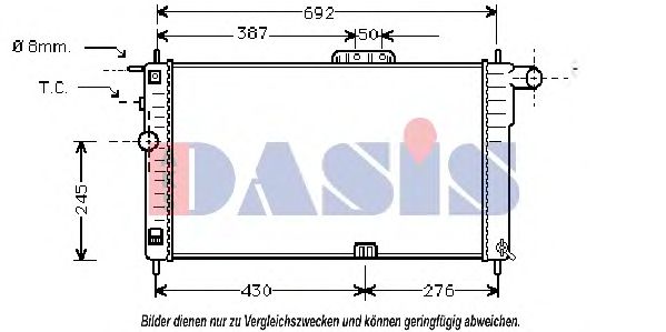 AKS DASIS 510010N Радиатор охлаждения двигателя для DAEWOO CIELO