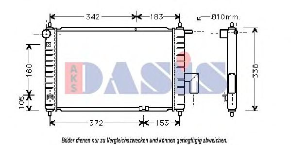 AKS DASIS 510014N Радиатор охлаждения двигателя для DAEWOO