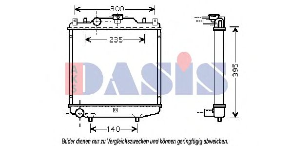 AKS DASIS 510018N Радиатор охлаждения двигателя для DAEWOO TICO