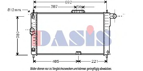 AKS DASIS 510030N Радиатор охлаждения двигателя для DAEWOO