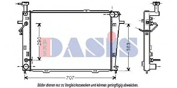 AKS DASIS 510041N Радиатор охлаждения двигателя для HYUNDAI