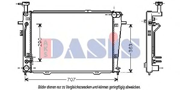 AKS DASIS 510043N Радиатор охлаждения двигателя для HYUNDAI