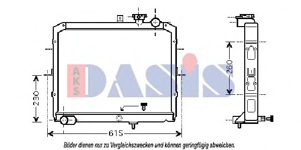 AKS DASIS 510051N Радиатор охлаждения двигателя для KIA BESTA