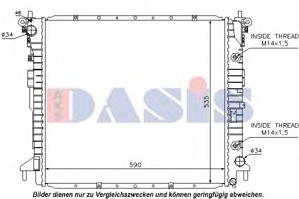 AKS DASIS 510089N Радиатор охлаждения двигателя для SSANGYONG RODIUS