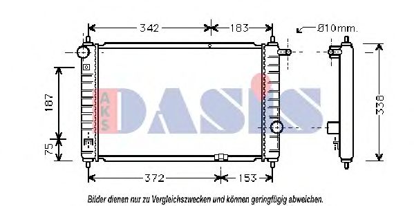 AKS DASIS 510170N Радиатор охлаждения двигателя для DAEWOO
