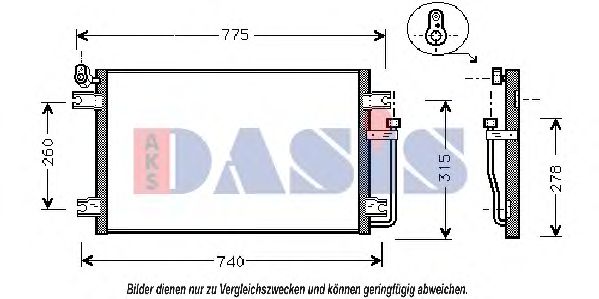 AKS DASIS 512008N Радиатор кондиционера для SSANGYONG