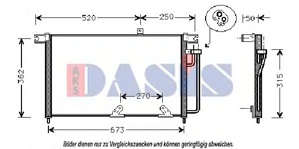 AKS DASIS 512011N Радиатор кондиционера для SSANGYONG