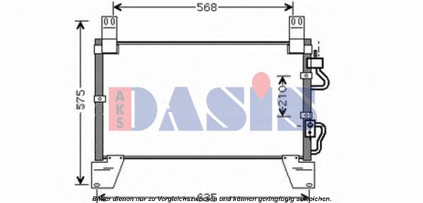 AKS DASIS 512034N Радиатор кондиционера для SSANGYONG