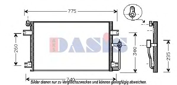 AKS DASIS 512049N Радиатор кондиционера для SSANGYONG
