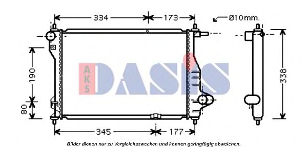 AKS DASIS 520098N Радиатор охлаждения двигателя для CHEVROLET SPARK
