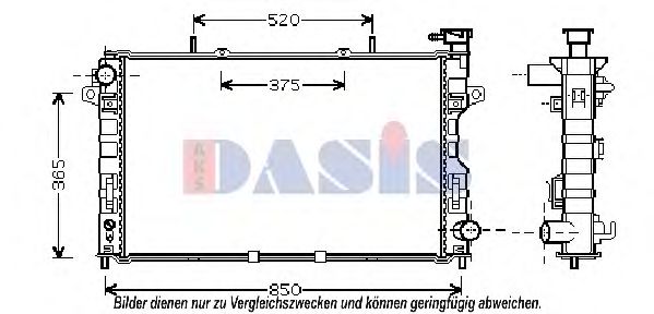 AKS DASIS 520115N Радиатор охлаждения двигателя AKS DASIS для CHRYSLER