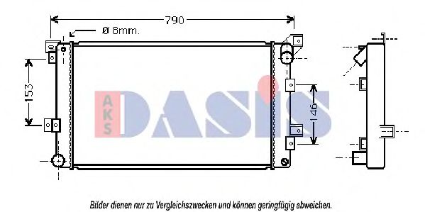 AKS DASIS 520280N Радиатор охлаждения двигателя AKS DASIS для CHRYSLER