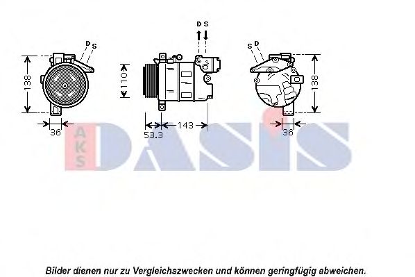 AKS DASIS 851083N Компрессор кондиционера для BMW X3