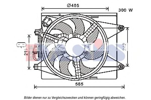 AKS DASIS 018014N Вентилятор системы охлаждения двигателя для CHRYSLER YPSILON