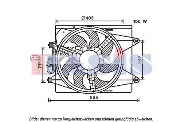 AKS DASIS 018015N Вентилятор системы охлаждения двигателя для CHRYSLER