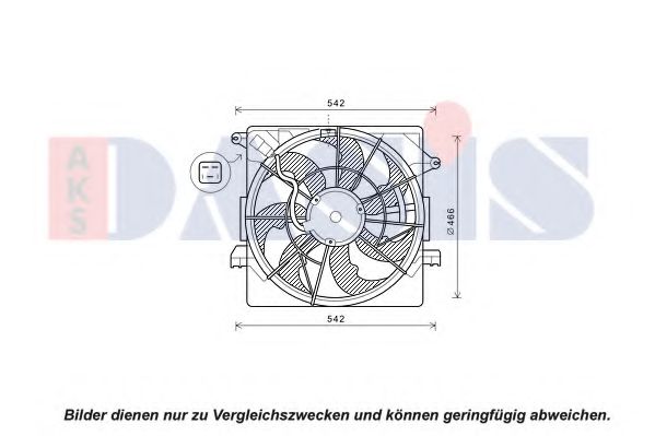 AKS DASIS 518110N Вентилятор системы охлаждения двигателя для HYUNDAI