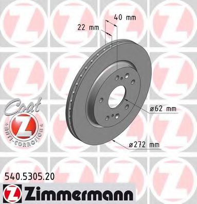 ZIMMERMANN 540530520 Тормозные диски ZIMMERMANN для SUZUKI