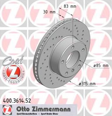 ZIMMERMANN 400361452 Тормозные диски для MERCEDES-BENZ G-CLASS