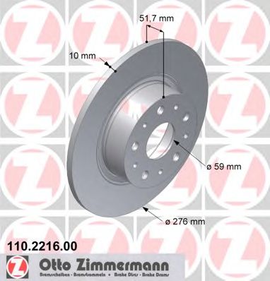 ZIMMERMANN 110221600 Тормозные диски ZIMMERMANN для LANCIA