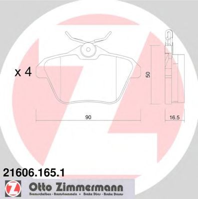 ZIMMERMANN 216061651 Тормозные колодки ZIMMERMANN для ALFA ROMEO
