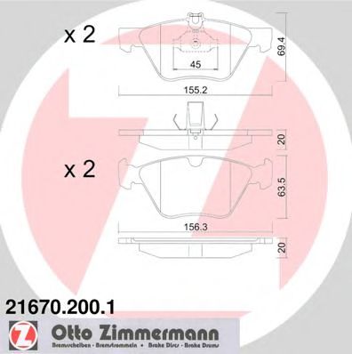 ZIMMERMANN 216702001 Тормозные колодки ZIMMERMANN для MERCEDES-BENZ