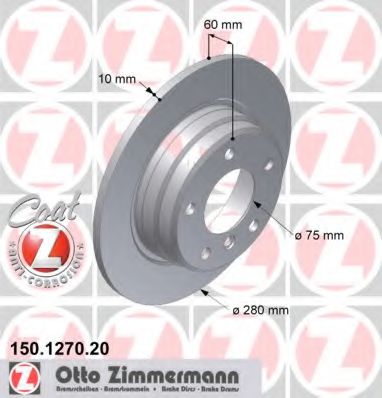 ZIMMERMANN 150127020 Тормозные диски ZIMMERMANN 