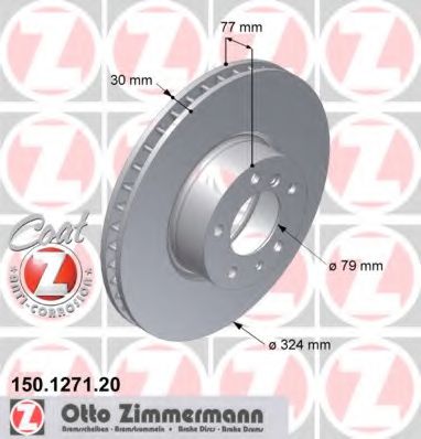 ZIMMERMANN 150127120 Тормозные диски ZIMMERMANN 