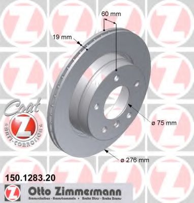 ZIMMERMANN 150128320 Тормозные диски ZIMMERMANN для BMW