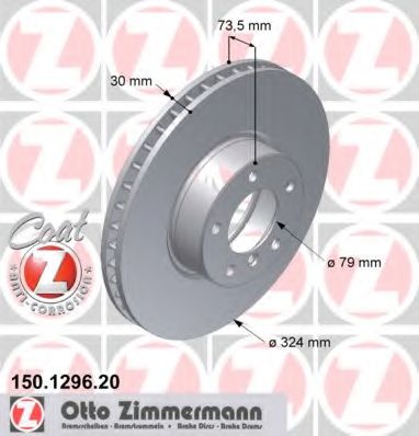 ZIMMERMANN 150129620 Тормозные диски ZIMMERMANN для BMW