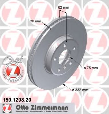 ZIMMERMANN 150129820 Тормозные диски ZIMMERMANN для BMW