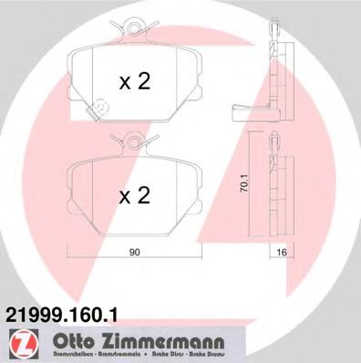 ZIMMERMANN 219991601 Тормозные колодки ZIMMERMANN для SMART