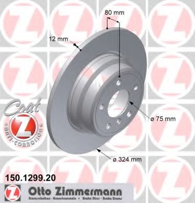 ZIMMERMANN 150129920 Тормозные диски ZIMMERMANN для BMW